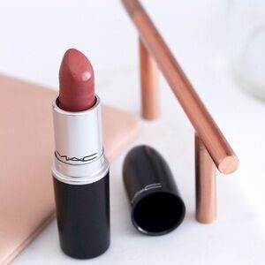 MAC Amplified Crème Lipstick - 128 SMOKED ALMOND - .1oz./3g *USED* Pink Nude